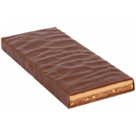 Ciocolata neagra cu lapte 60% cacao umpluta cu nuga de migdale si alune de padure, 70g - Zotter