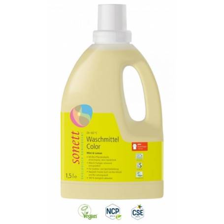 Detergent lichid pentru rufe colorate cu menta si lamaie Eco-Bio 1.5L - Sonett