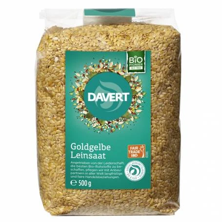 Seminte de in auriu, eco-bio, 500 g, Davert