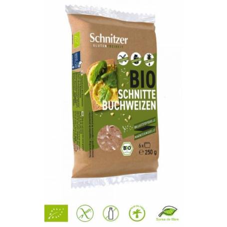 Paine din hrisca FARA GLUTEN si LACTOZA Eco-Bio 6 felii 250g - Schnitzer