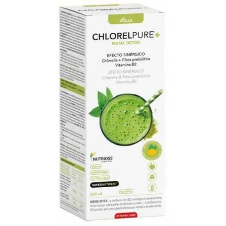 Chlorelpure, bautura detoxifianta cu aroma de menta si lamaie, 500 ml, Intersa Labs