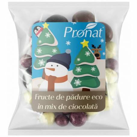 Fructe de padure in mix de ciocolata, eco-bio, 100 g, Pronat