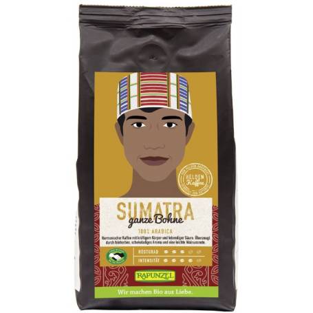 Cafea Arabica boabe Sumatra Eco-Bio 250g - Rapunzel