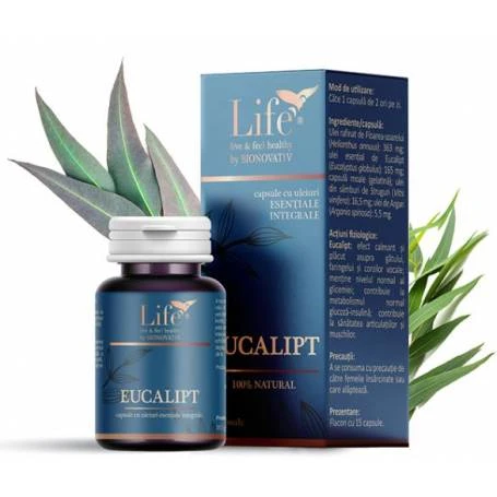 Eucalipt capsule cu uleiuri esentiale 15 capsule- DVR Pharm