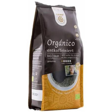 Cafea fairtrade macinata Organico, decofeinizata Eco-Bio 250g - Gepa