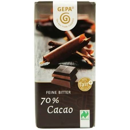 Ciocolata neagra 70% cacao, eco-bio, 40g - Gepa