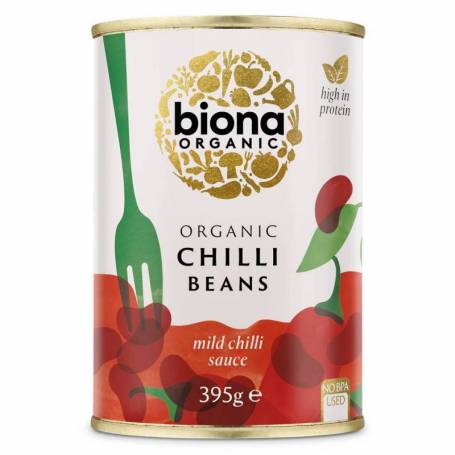 Fasole rosie in sos chilli, eco-bio, 395g - Biona