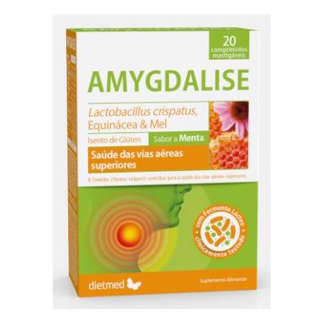 AMYGDALISE, dureri de gat si amigdalita, 20 comprimate masticabile - DIETMED