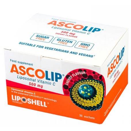 VITAMINA C LIPOZOMAL Cu aroma de cirese 500mg 30 plicuri - ASCOLIP