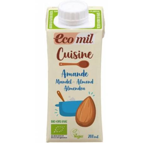 Crema vegetala pentru gatit cu migdale Eco-Bio 200ml - Ecomil