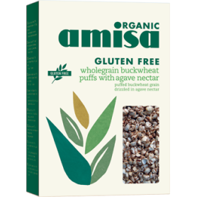 Hrisca integrala expandata cu sirop de agave fara gluten eco-bio 225g - Amisa