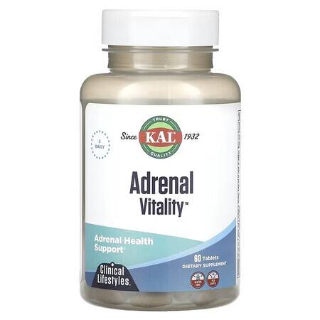 Adrenal Vitality 60 Tablete Pentru Sustinerea Glandelor Suprarenale - Kal - Secom