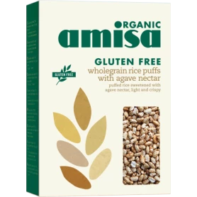 Orez integral expandat cu sirop de agave fara gluten eco-bio 225g - Amisa