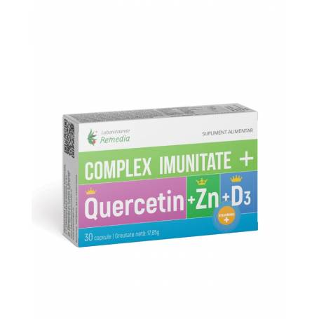 Complex Imunitate Quercetin+Zn+D3, 30cpr - Remedia - supliment natural pentru o imunitate crescuta
