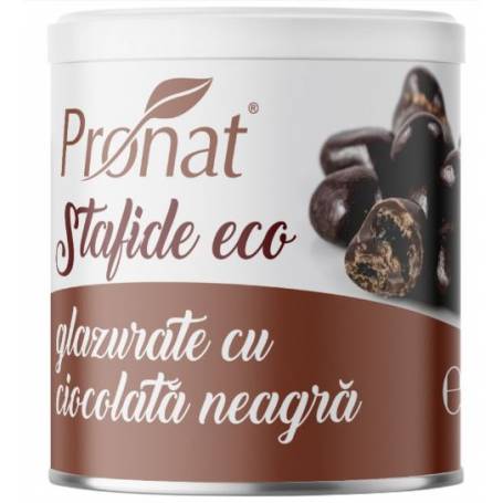 Stafide glazurate cu ciocolata neagra, eco-bio, 100g - Pronat