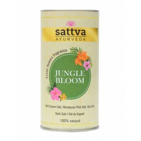 Sare de baie cu sare epsom, sare de mare, sare de Himalaya Jungle Bloom, 300 g, Sattva