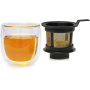 Hot Glass System, pahar cu pereti dubli pentru ceai, cu filtru integrat 130ml - Riensch&Held