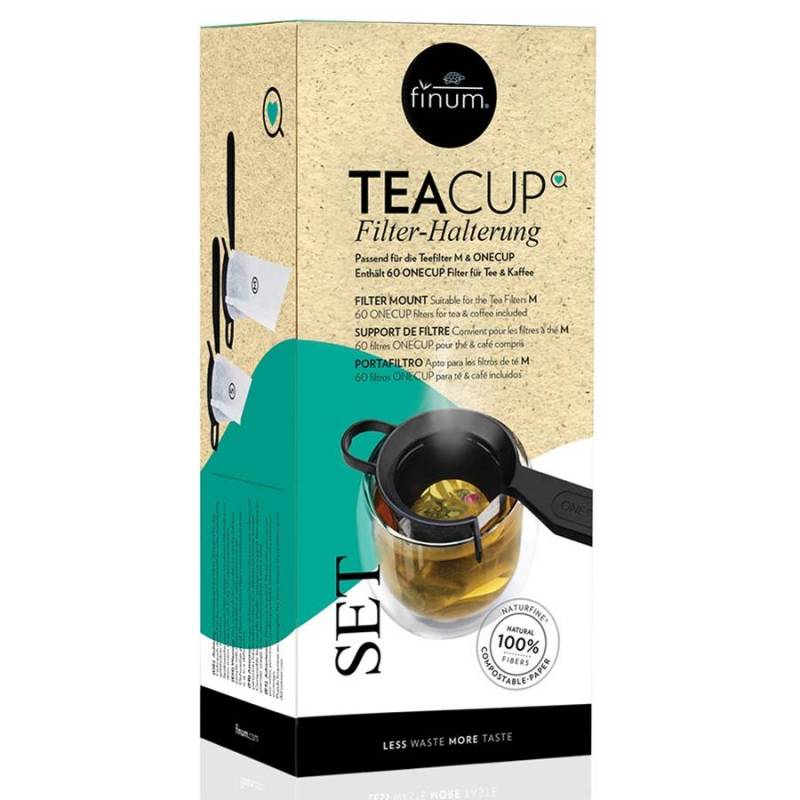 Teacup set, 60 de filtre naturfine pentru ceai + suport de prindere