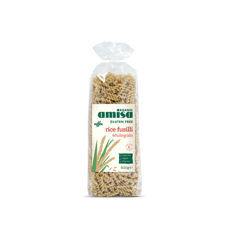 Fusilli din orez integral fara gluten eco-bio 500g - Amisa