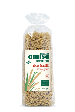 Fusilli din orez integral fara gluten eco-bio 500g - amisa