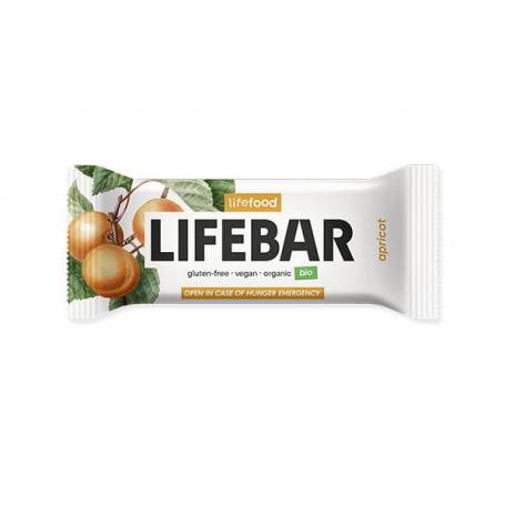 Baton cu caise Lifebar, Raw, Eco-Bio 40g - Lifefood