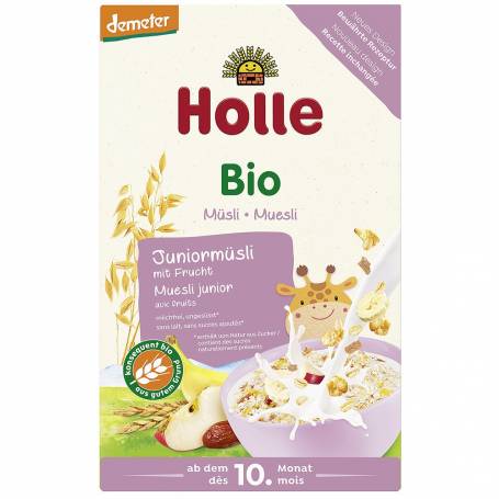 Musli junior cu cereale si fructe pentru copii + 10 luni, eco-bio, 250 g, Holle