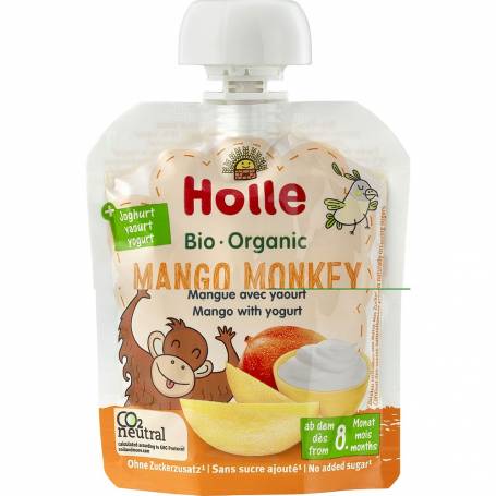 Piure de mango cu iaurt pentru copii + 8 luni, eco-bio, 85 g, Holle