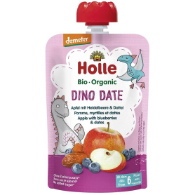 Piure de mere cu afine si curmale pentru copii + 6 luni, eco-bio, 100 g, Holle