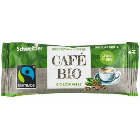 Cafea instant fairtrade, 100% arabica Eco-Bio 2,4g - Schweitzer