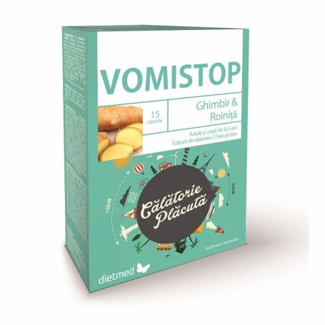 VOMISTOP, anitvomitiv, rau de miscare 15 capsule, DIETMED-NATURMIL