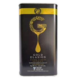 Ulei de masline extravirgin, presat la rece, aciditate 0,3%, origine Creta - 3 litri -  Elasion