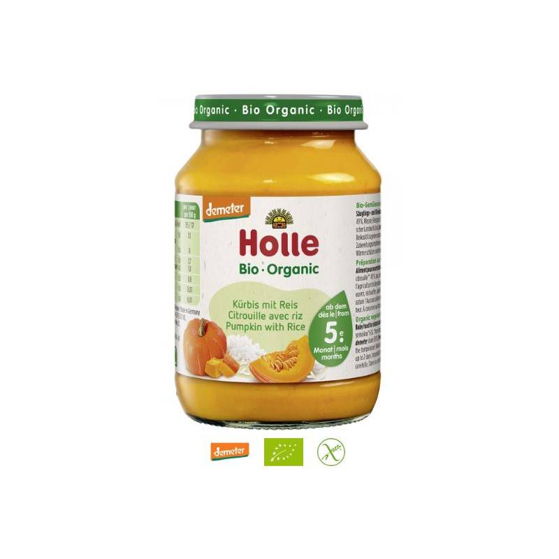 Piure din dovleac cu orez pentru copii, fara gluten, +5 luni,