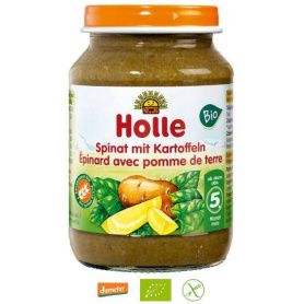 Piure din spanac si cartofi pentru copii, fara gluten, +5 luni, Eco-Bio 190g -  Holle