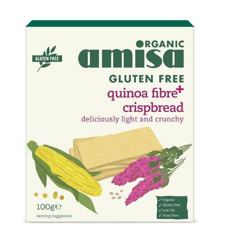 Crispbread (painici) cu quinoa fibre plus fara gluten eco-bio 100g - amisa