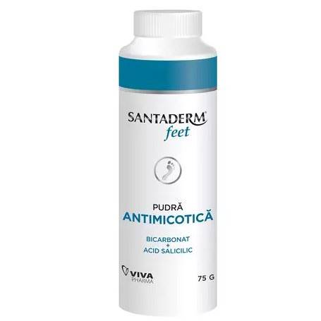 PUDRA ANTIMICOTICA CU BICARBONAT SI ACID SALICILIC Santaderm 75G - VIVA PHARMA