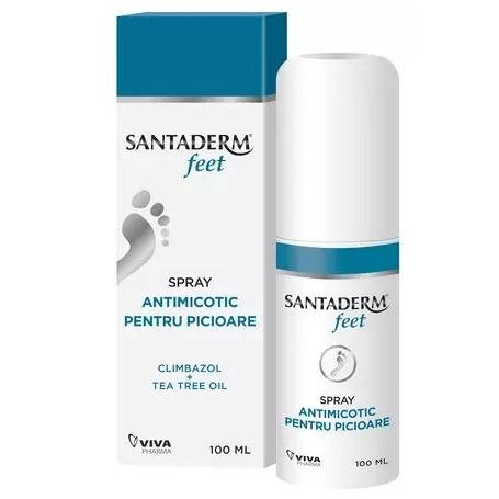 SPRAY ANTIMICOTIC PICIOARE Santaderm, Cu CLIMBAZOL Si TEA TREE 100ML - VIVA PHARMA