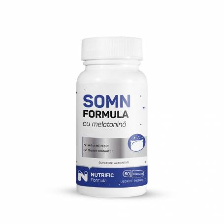 Somn formula cu melatonina, formula pentru somn rapid si ohihnitor, 60 capsule, Nutrific