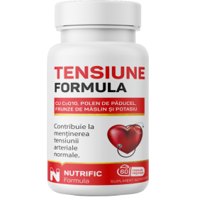 Tensiune Formula cu polen si CoQ10, contribuie la mentinerea tensiunii arteriale normale, 60 capsule, Nutrific