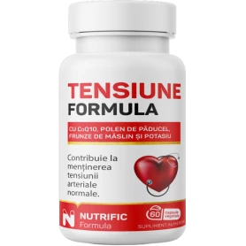 Tensiune Formula cu polen si CoQ10, contribuie la mentinerea tensiunii arteriale normale, 60 capsule, Nutrific