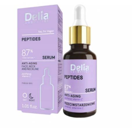 Ser Anti-Imbatranire pentru Fata si Decolteu, cu Peptide, 30 ml - Delia Cosmetics
