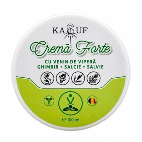 Crema Forte cu venin de vipera, ghimbir, salcie si salvie, 100 ml, Kasuf