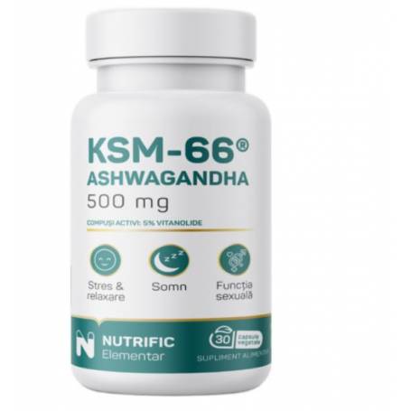 Ashwagandha KSM66 500mg, 30 capsule - Nutrific