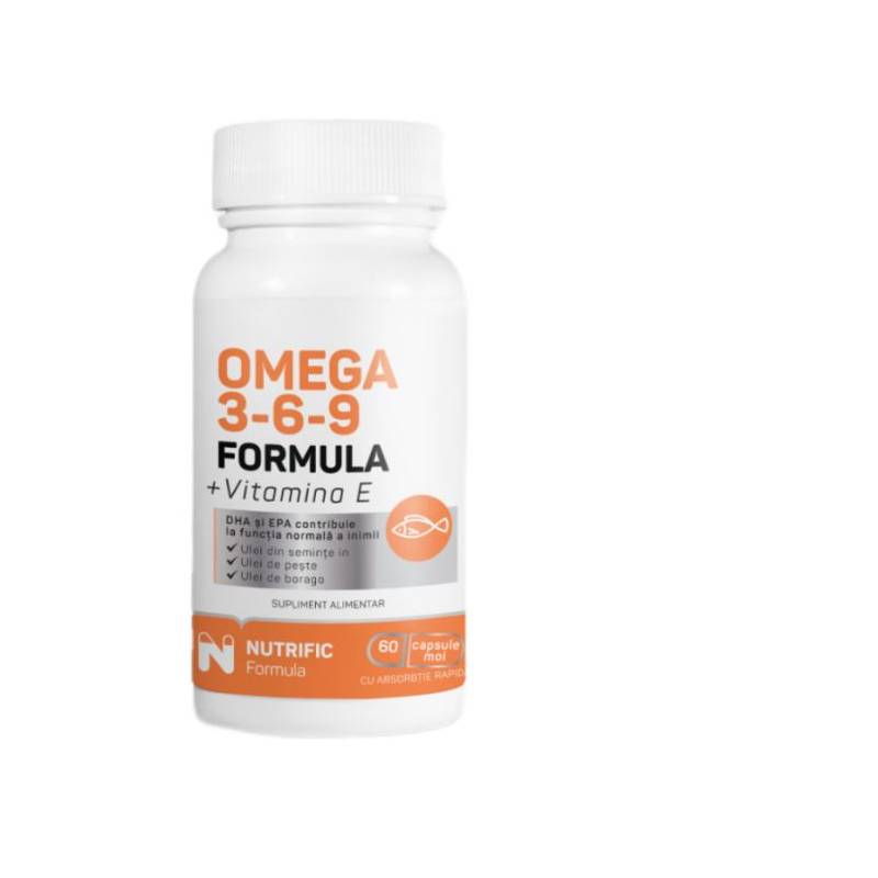 Omega 3 6 9 formula, 60 capsule moi - Nutrific
