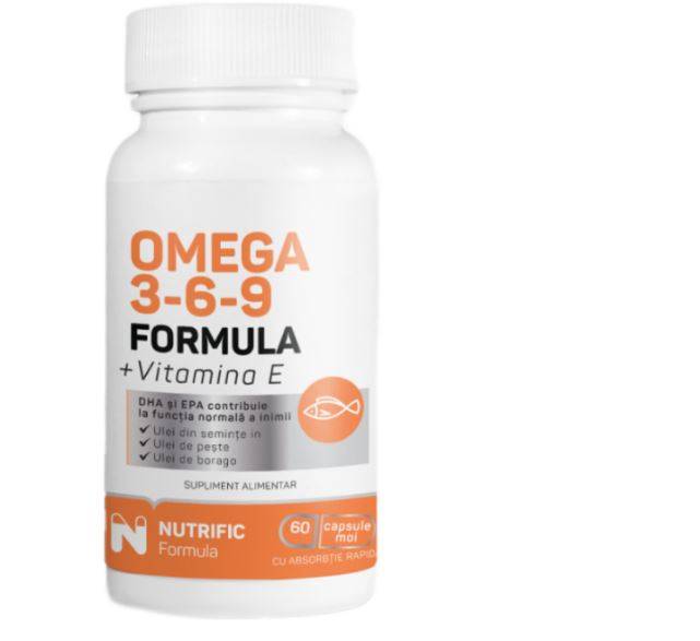 Omega 3 6 9 formula, 60 capsule moi - Nutrific