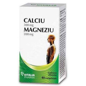 CALCIU SI MAGNEZIU 40 Comprimate - VITALIA PHARMA