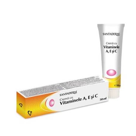 CREMA CU VITAMINA A, E si C, SANTADERM 50ML - VITALIA PHARMA