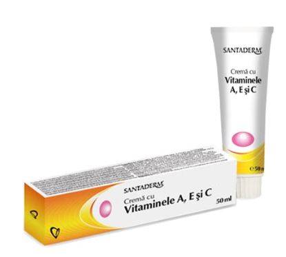 Crema Cu Vitamina A, E Si C, Santaderm 50ml - Vitalia Pharma