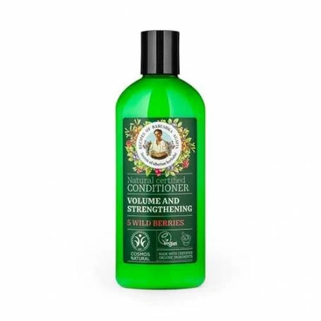 Balsam Natural pentru Volum si Intarirea Firului de Par cu 5 Fructe de Padure, 260 ml, Bunica Agafia