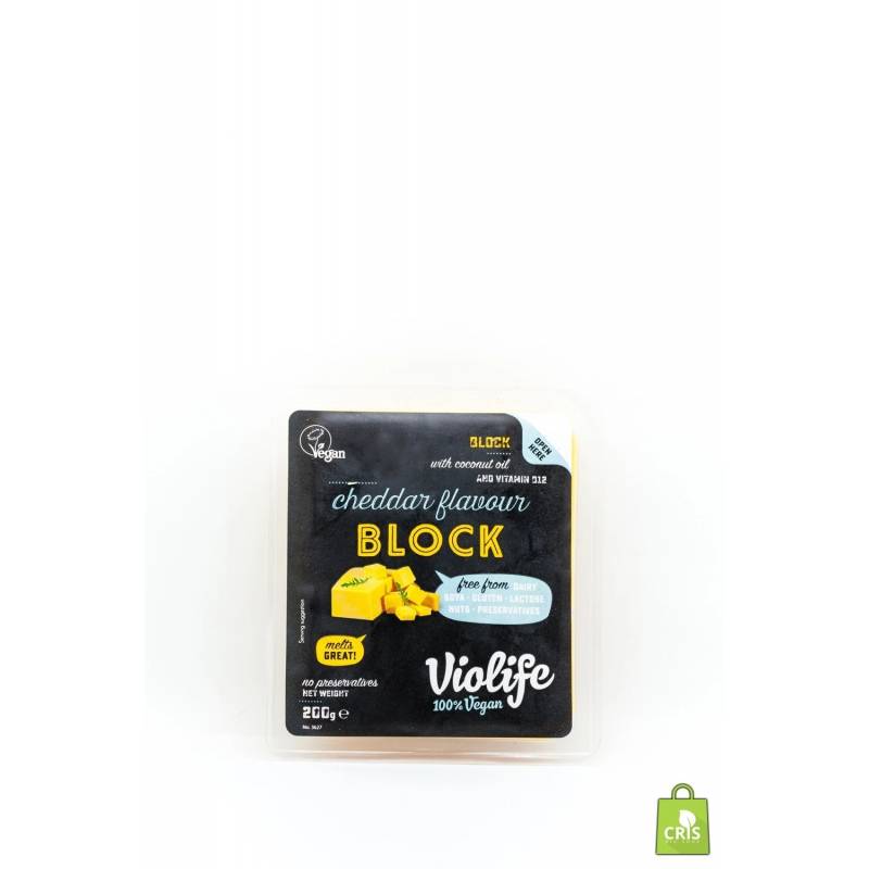 Branza vegana cu aroma de Cheddar, calup 200 g, Violife