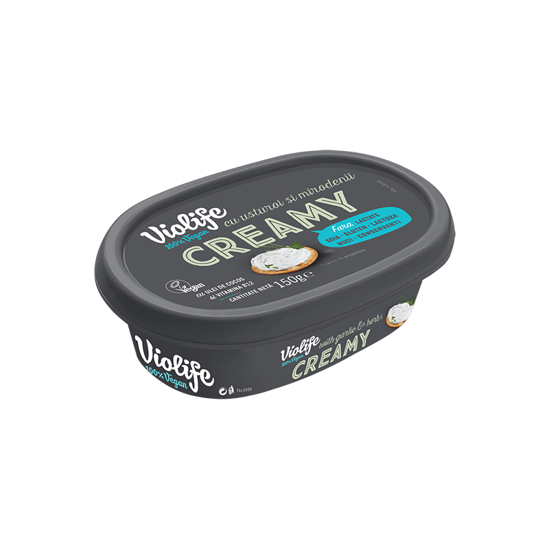 Crema tartinabila de branza vegana cu usturoi si mirodenii, 150 g,